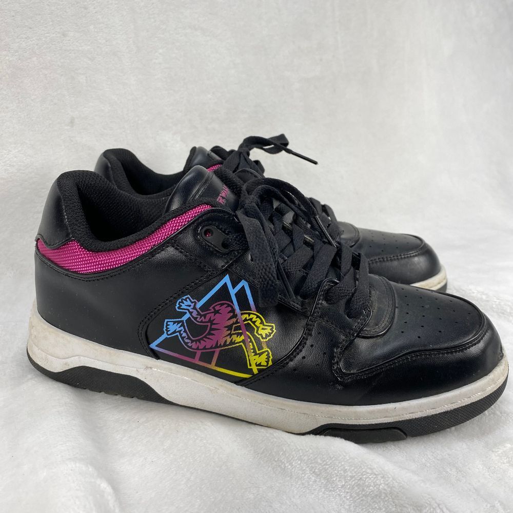 Airwalk Black Skate Shoes Colorful Logo Athletic Sneakers‎ Size 7 1/2